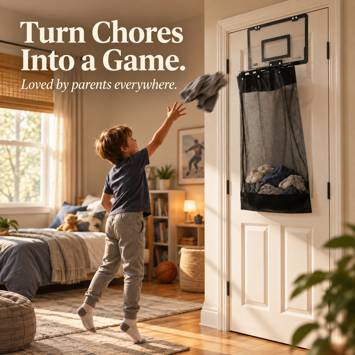 Basketball Laundry Hamper – Over the Door