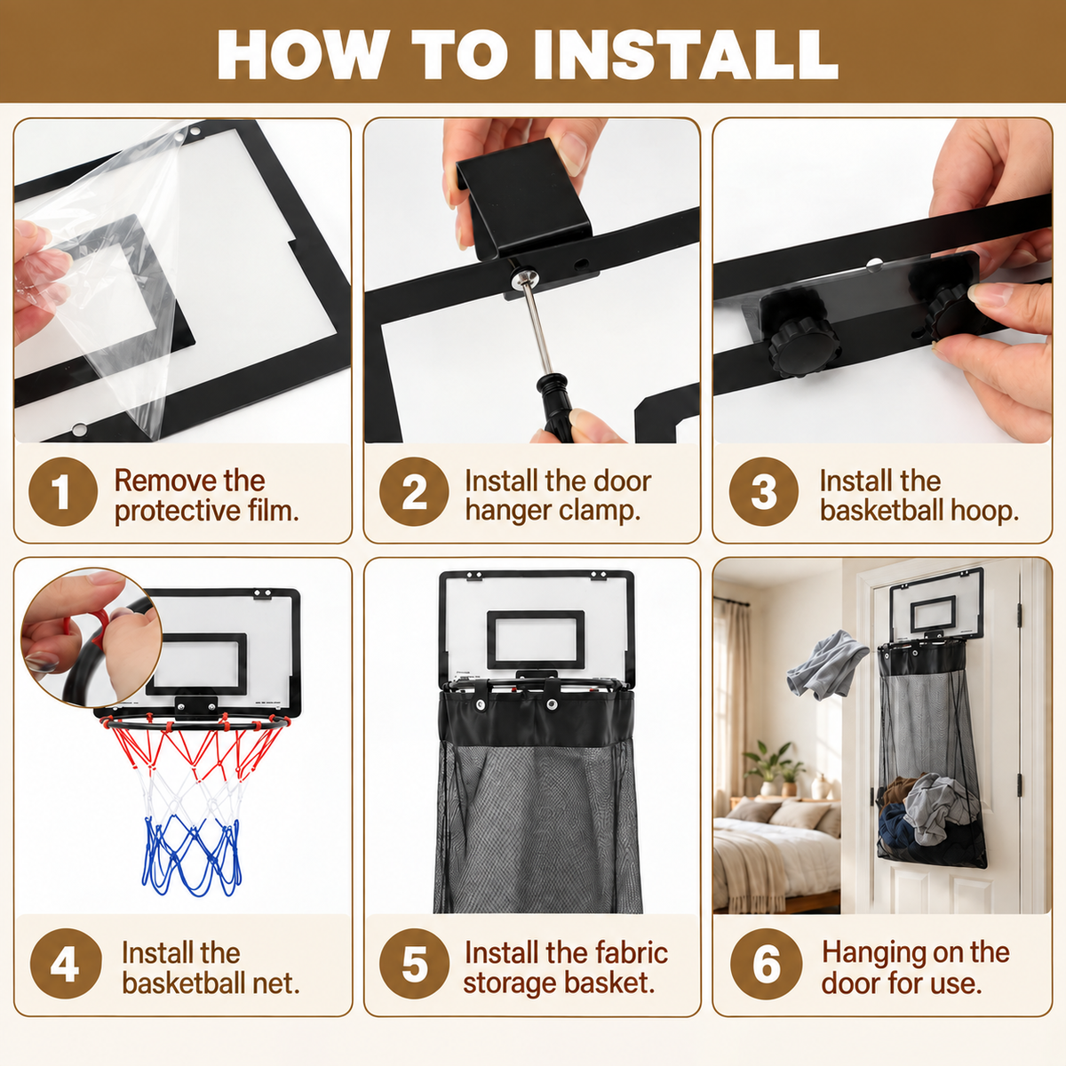 Basketball Laundry Hamper – Over the Door